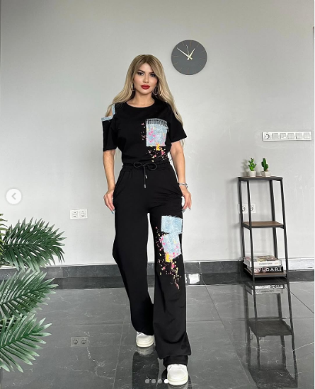 Women Printed Co-Ord set With Crop Top And Jogger